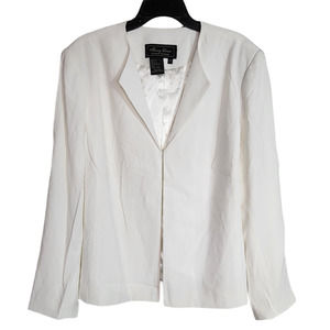 Terry Lewis Off White Rayon Poly Blazer Jacket 22W